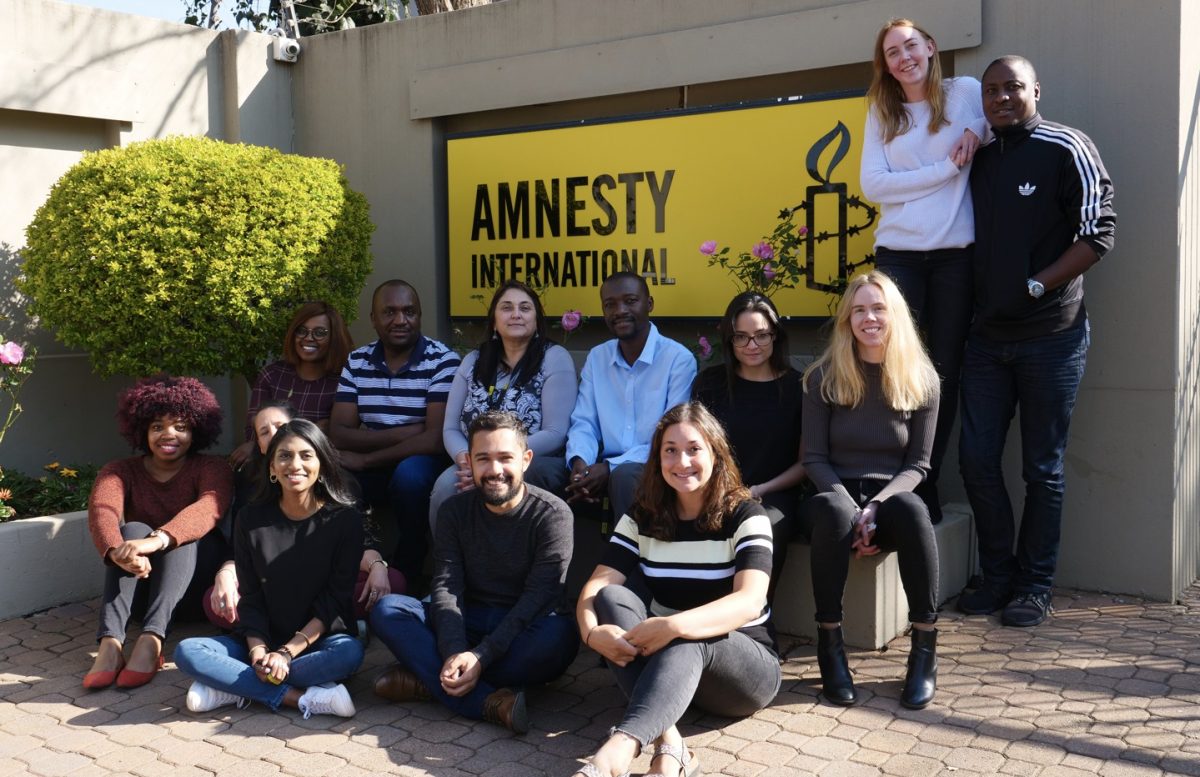 A team photograph at Amnesty