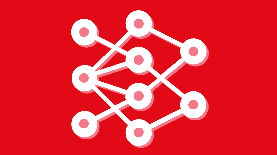 A complex service represented by nodes and connectors.