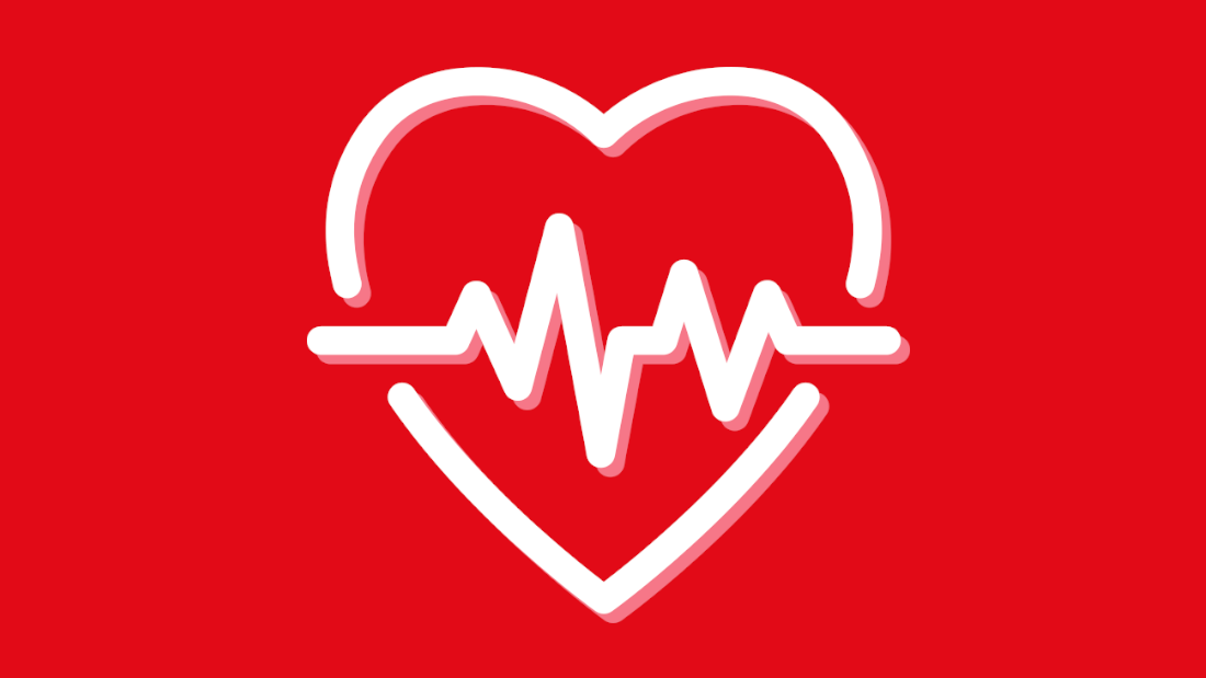 A heart with an ECG scan line running through it.